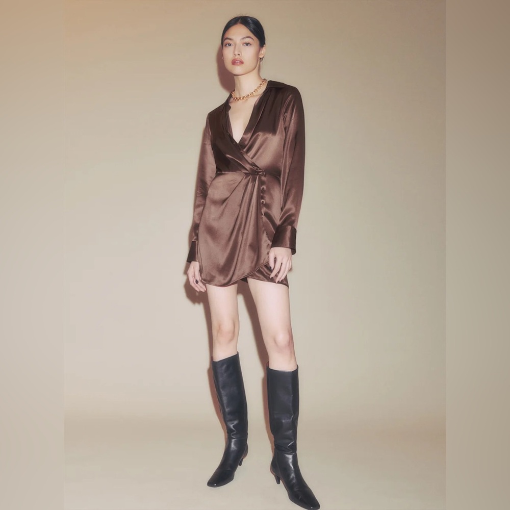Reformation Alaine Silk Dress Cafe